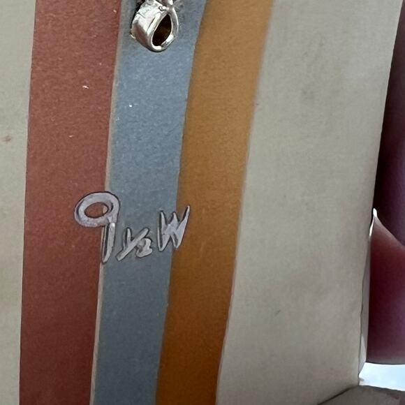 Sam Edelman Yaro Ankle Strap Block Heel Sandal Buckle Chai Latte Women 9.5 Wide - Picture 10 of 11